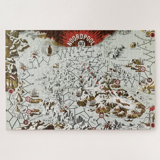 Vintager Nordpol Alte Antike Karte Welt (Horizontal)