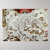 Vintager Nordpol Alte Antike Karte Welt