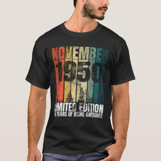Vintager November 1950 Tagesgeschenke 70 Jahre alt T-Shirt