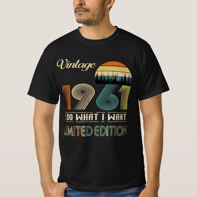 Vintager November 1961 T - Shirt Retro Style Gebur (Vorderseite)