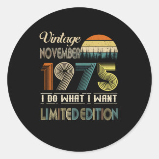 Vintager November 1975 Was ich Wollte Limited Edit Runder Aufkleber