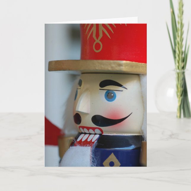 Vintager Nussknacker Weihnachtskarte Feiertagskarte (Vorderseite)