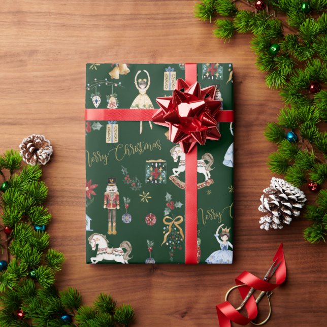 Vintager Nutcracker Ballett Frohe Weihnachten Geschenkpapier (Feiertagsgeschenk)