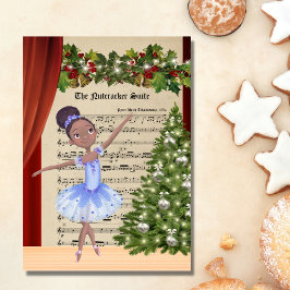 Vintager Nutcracker Sheet Music Ballerina Tanz Feiertagskarte