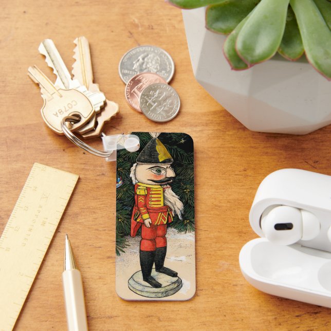 Vintager Nutcracker unter Weihnachtsbaum Schlüsselanhänger (Schreibtisch)