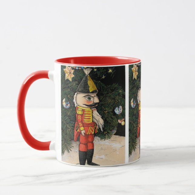 Vintager Nutcracker unter Weihnachtsbaum Tasse (Links)