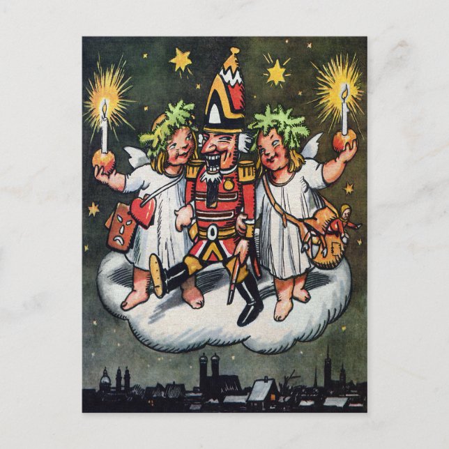 Vintager Nutcracker Weihnachtspostkarte Postkarte (Vorderseite)