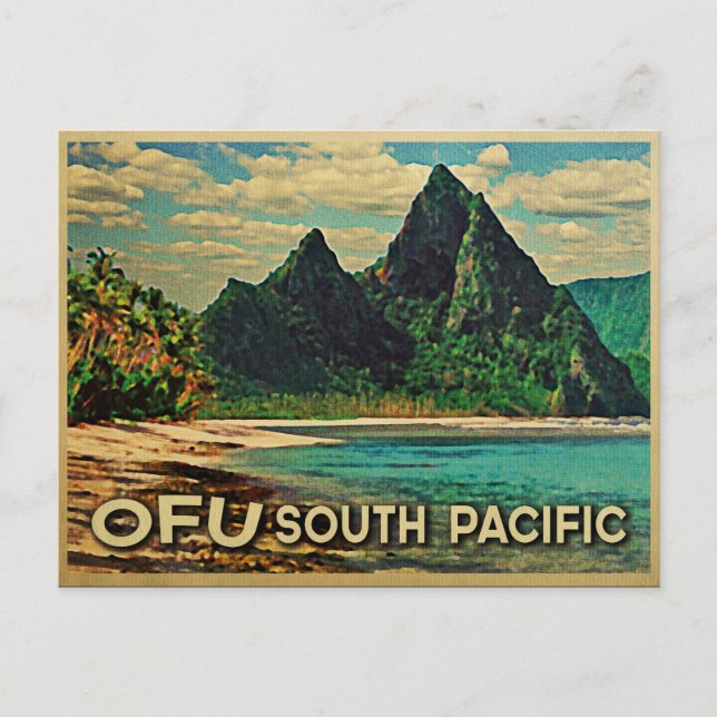 Vintager Ofu Südpazifik Postkarte (Vorderseite)
