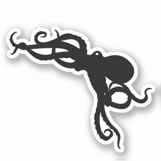 Vintager Oktopus Aufkleber (Vorderseite)