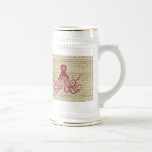 Vintager Oktopus Bierglas