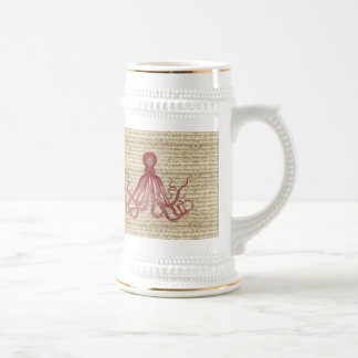 Vintager Oktopus Bierglas
