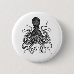 Vintager Oktopus Button