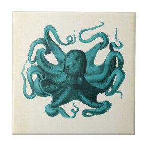 Vintager Oktopus Fliese