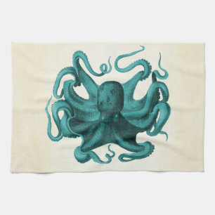 Vintager Oktopus Geschirrtuch