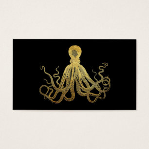 Vintager Oktopus Gold Schwarze Tinte Küste Nautic