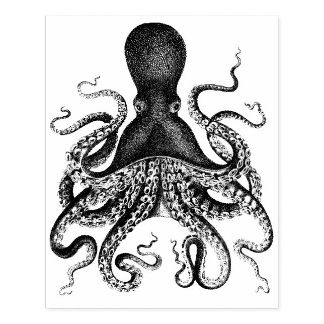 Vintager Oktopus Gummistempel (Prägung)