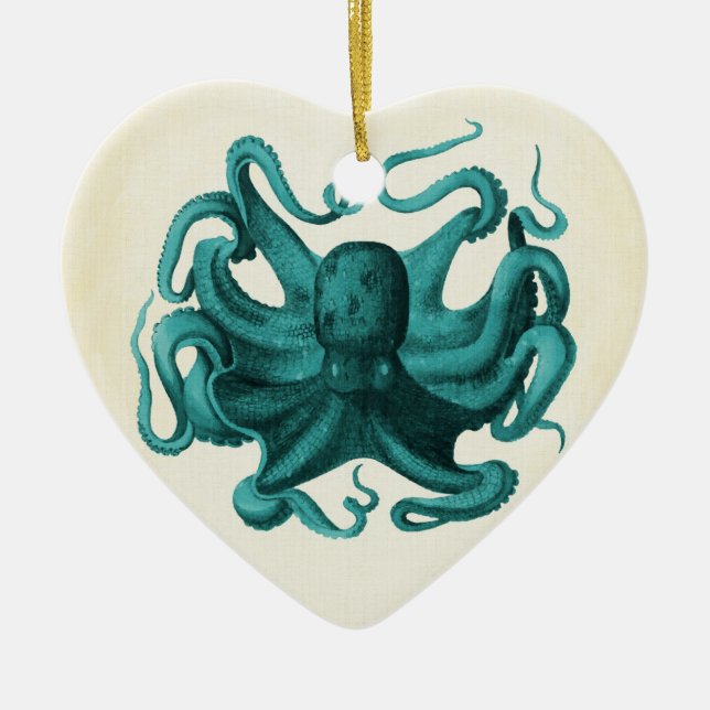 Vintager Oktopus Keramikornament (Vorne)