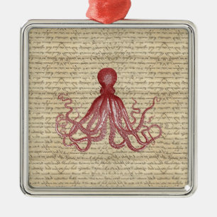 Vintager Oktopus Ornament Aus Metall