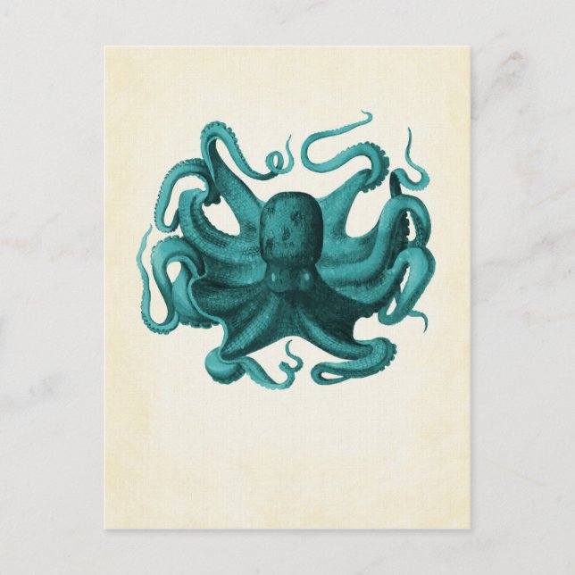 Vintager Oktopus Postkarte (Vorderseite)