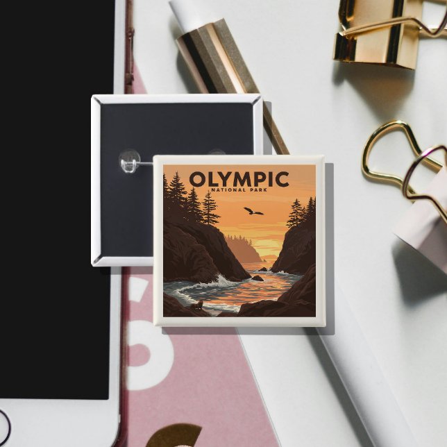 Vintager olympischer Nationalpark Button (Von Creator hochgeladen)