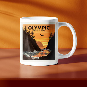 Vintager olympischer Nationalpark Kaffeetasse