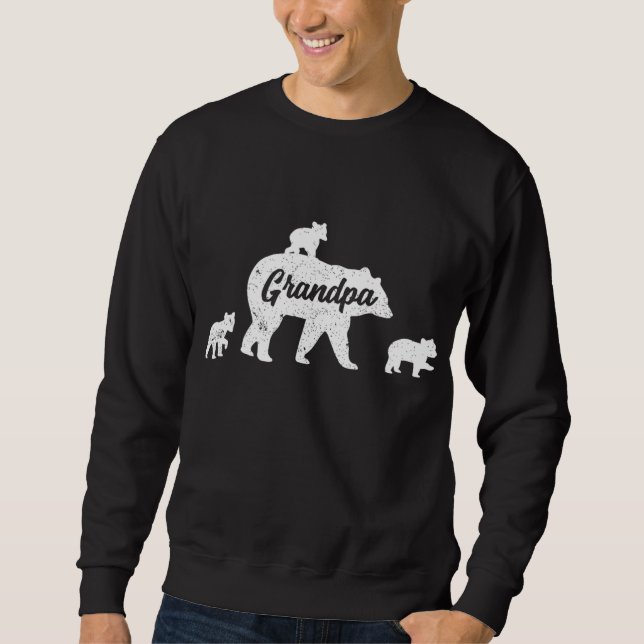 Vintager Opa Bär 3 Cubs Sweatshirt (Vorderseite)