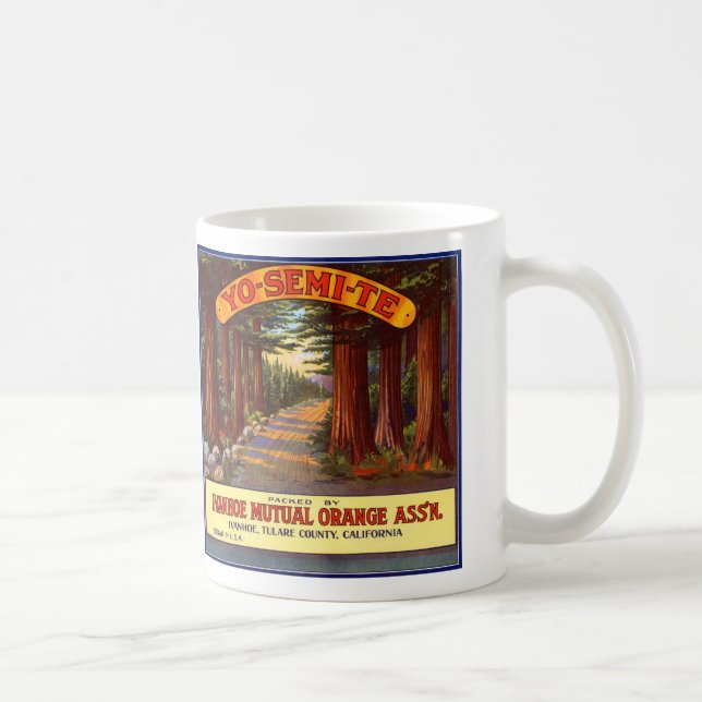 Vintager orange Aufkleber Yo-Semi-Te Kaffeetasse (Rechts)