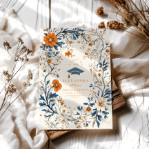 Vintager Orangenblumen-Abschluss