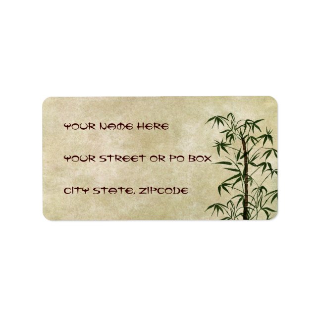 Vintager Orientalischer Bambus 1 Adressaufkleber (Vorne)