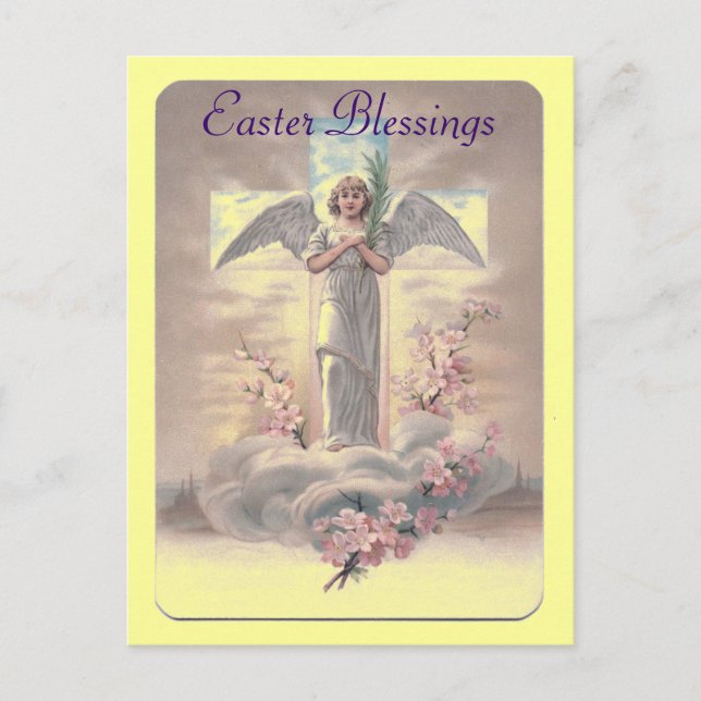 Vintager Osterangel Postkarte (Vorderseite)