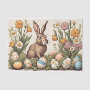 Vintager Osterhase im Frühlingsgarten Seidenpapier