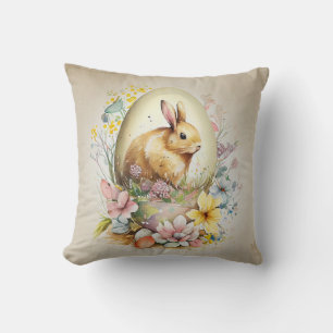 Vintager Osterhase mit Eiern Kissen