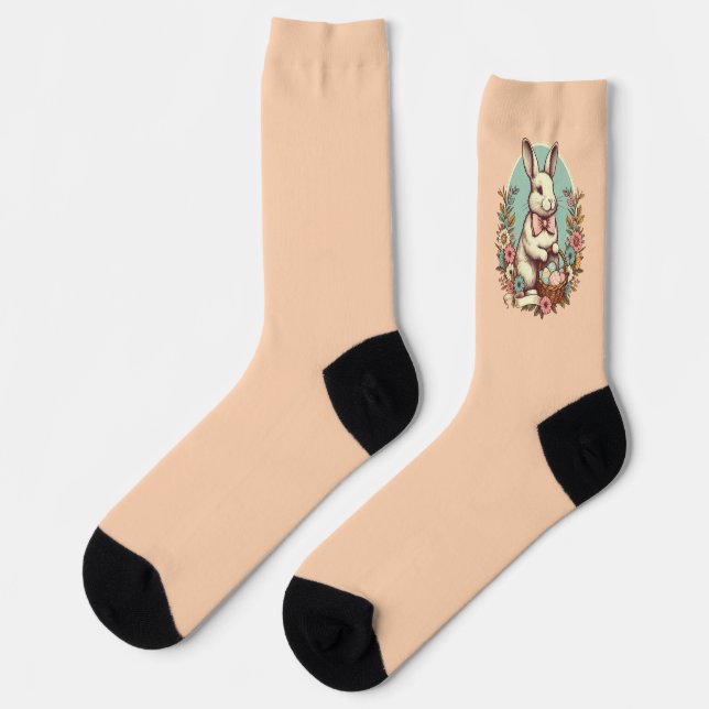 Vintager Osterhase Socken (Linkes Detail)