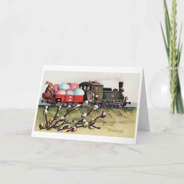 Vintager Osterhasen Karte (Vorderseite)