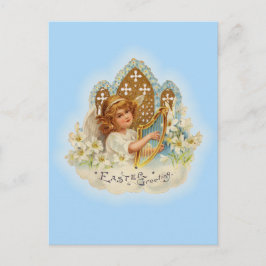 Vintager Ostern-Gruß-Engel Feiertagspostkarte