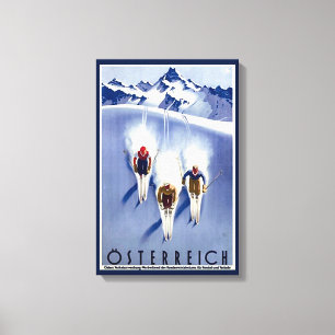 Vintager Österreich Ski Leinwanddruck
