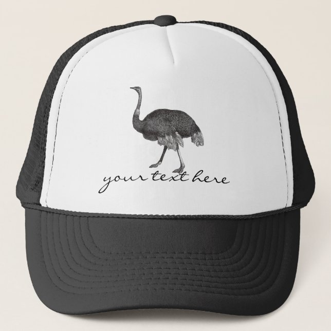 Vintager Ostrich Truckerkappe (Vorderseite)