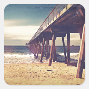 Vintager Ozeansteg Quadratischer Aufkleber