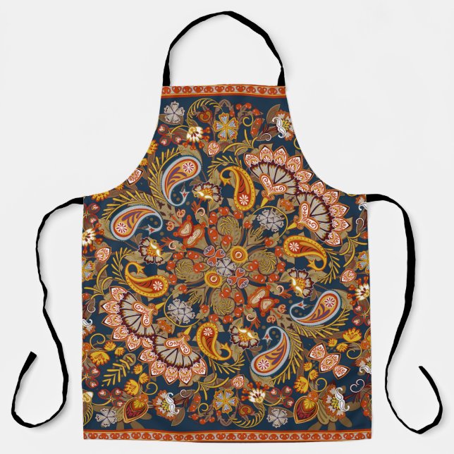 Vintager Paisley-Bandana-Druck, Seidenhalsschal od Schürze (Vorderseite)