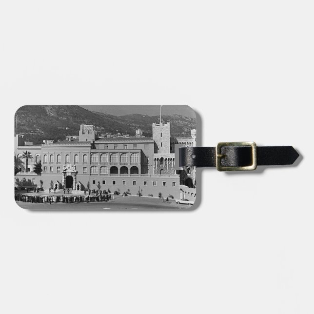 Vintager Palast des Fürstentums Monaco Gepäckanhänger (Vorderseite horizontal)