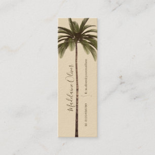 Vintager Palm Tree QR Code Tropisches Elegant Mini Visitenkarte