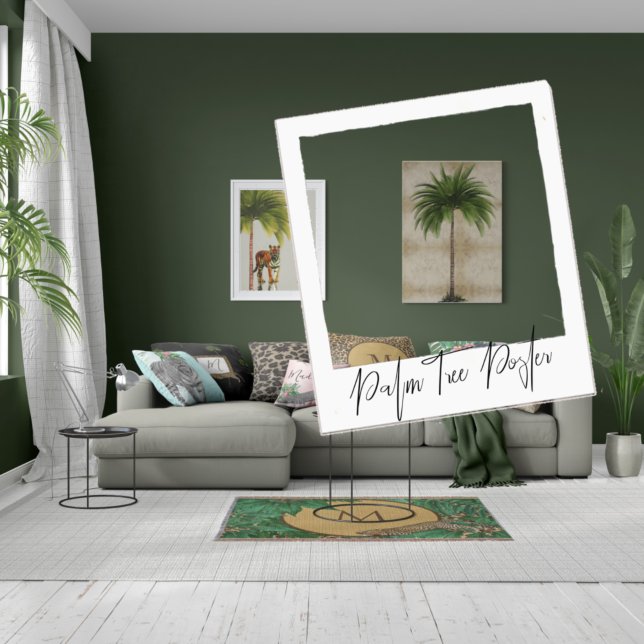 Vintager Palmenbaum Tropischer Elegante Poster (Von Creator hochgeladen)