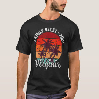 Vintager Palmenbaumfamilienurlaub 2022 Virginia T-Shirt