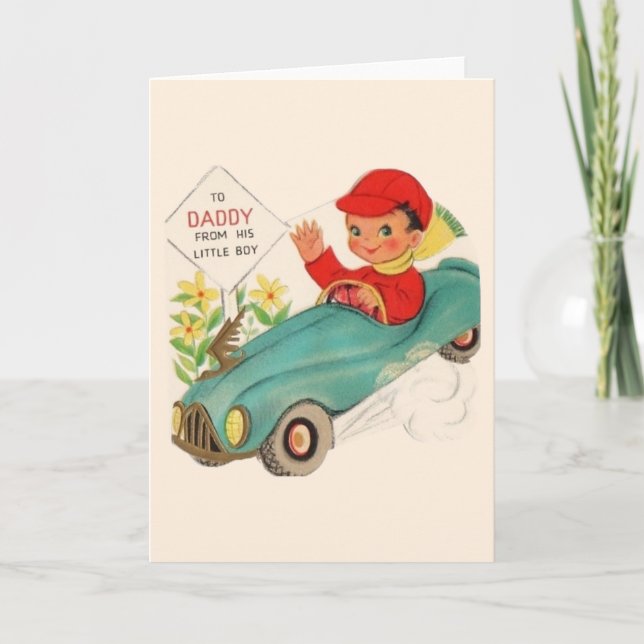 Vintager Papa aus der Kindertageskarte Karte (Vorderseite)