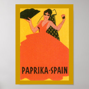 Vintager "Paprika-Spanien" Aufkleber Poster
