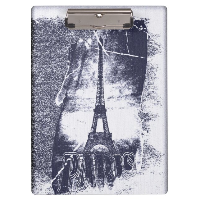 Vintager Paris-Eiffelturm 4 Klemmbrett (Vorderseite)