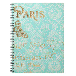 Vintager Paris-Goldentwurf Notizblock