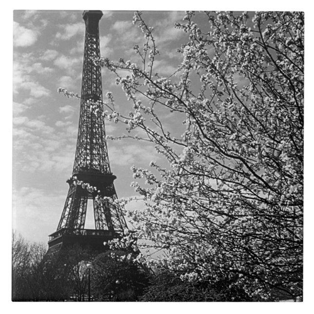 Vintager Pariser Eiffelturm Fliese (Vorderseite)