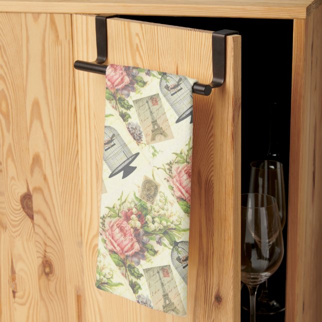 Vintager Pariser Themenpark Eiffelturm Geschirrtuch (Drittel gefaltet)