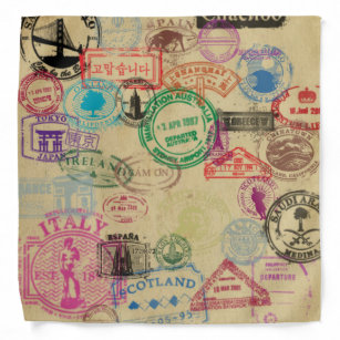 Vintager Pass-BriefmarkenBandana Kopftuch